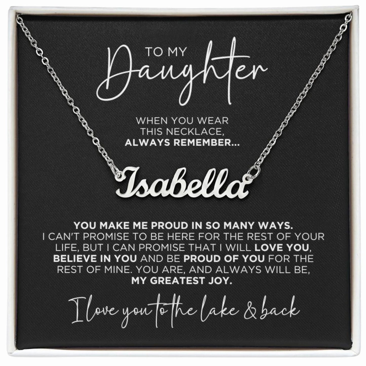 To My Daughter Proud Personalized Name Necklace Gift - The Outlander Gifts