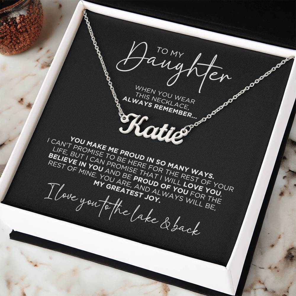 To My Daughter Proud Personalized Name Necklace Gift - The Outlander Gifts