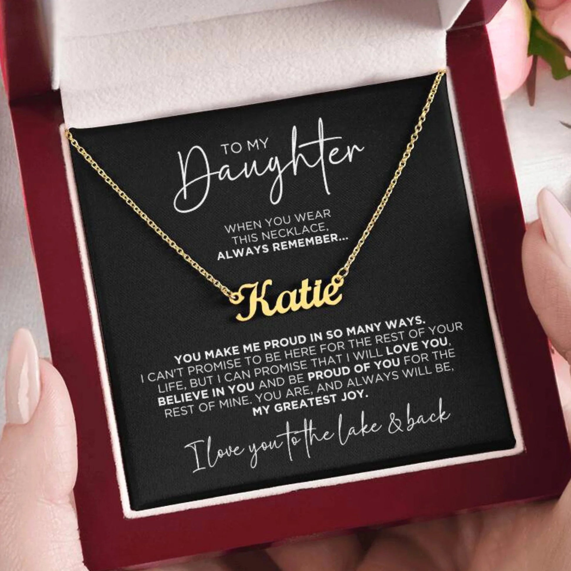 To My Daughter Proud Personalized Name Necklace Gift - The Outlander Gifts