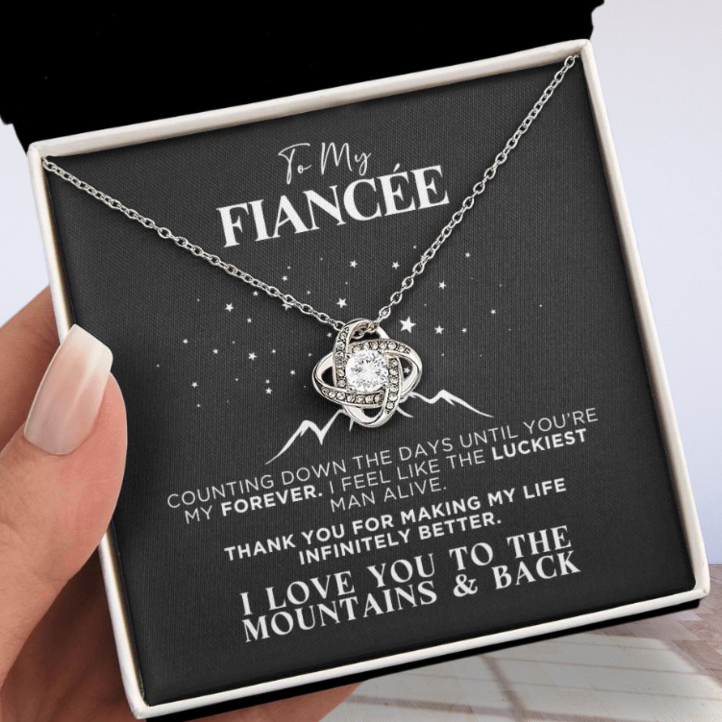 To My Fiancée Mountains Necklace Gift - The Outlander Gifts