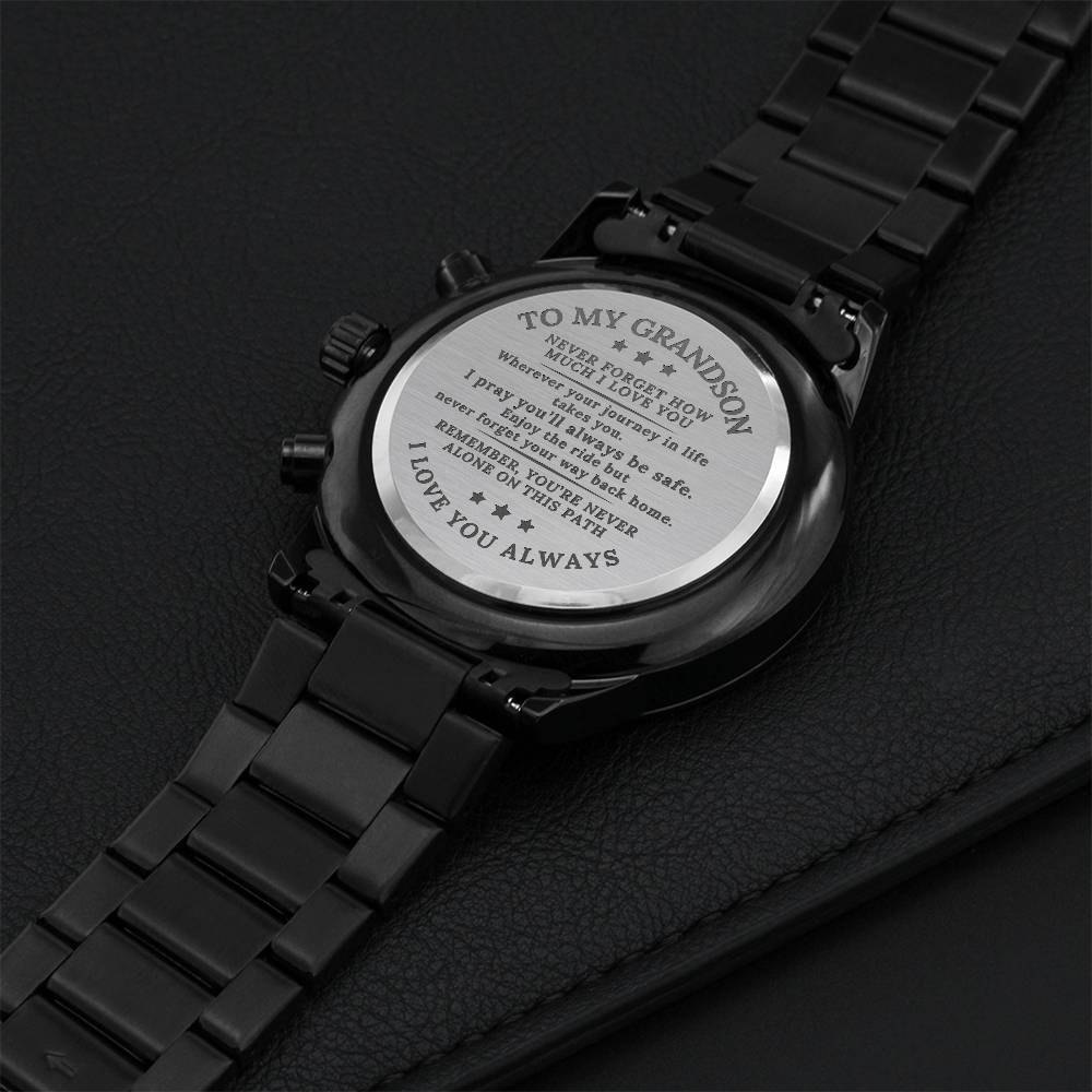 To My Grandson Engraved Watch Gift - Adventure - The Outlander Gifts