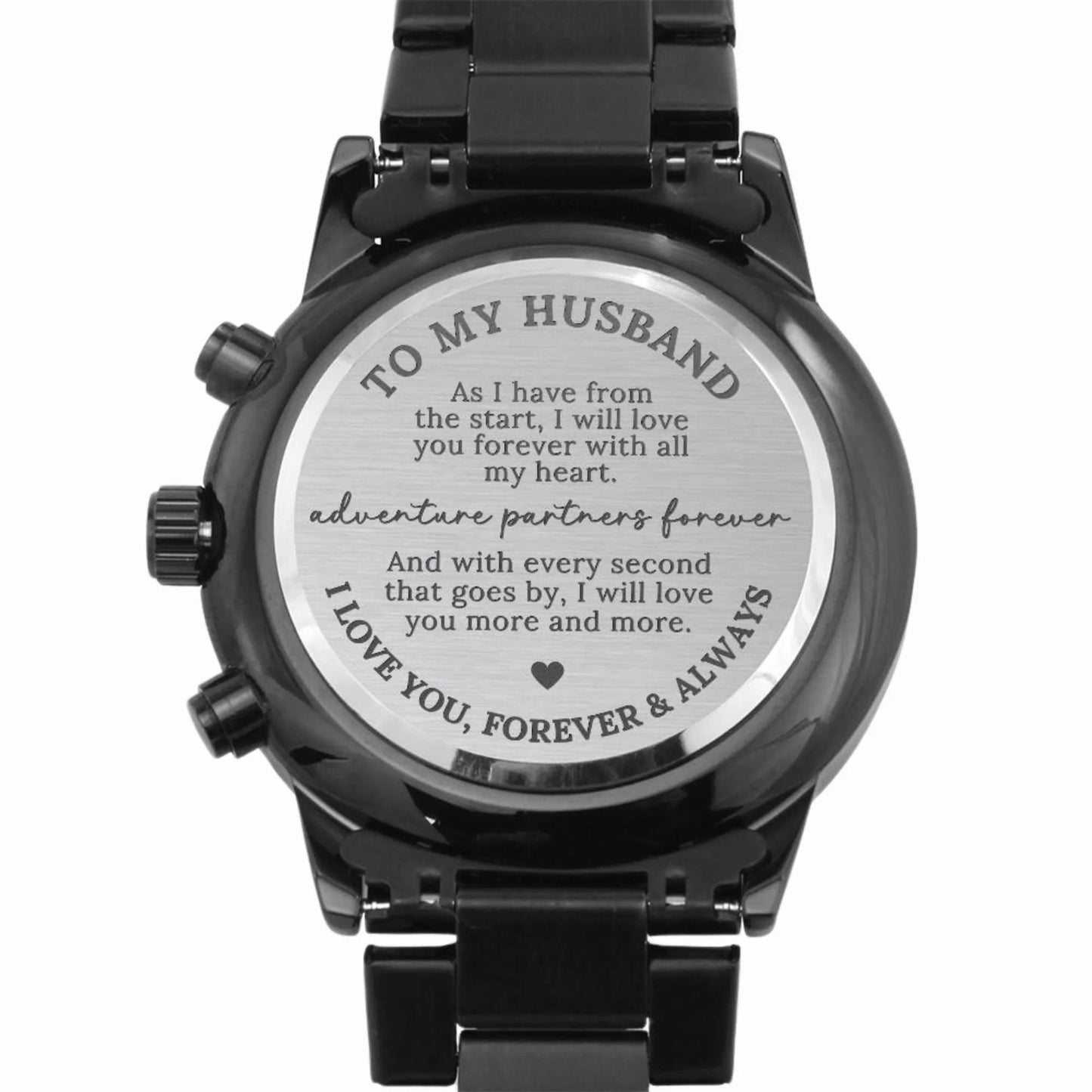 To My Husband Engraved Watch Gift Adventure Partner Forever - The Outlander Gifts