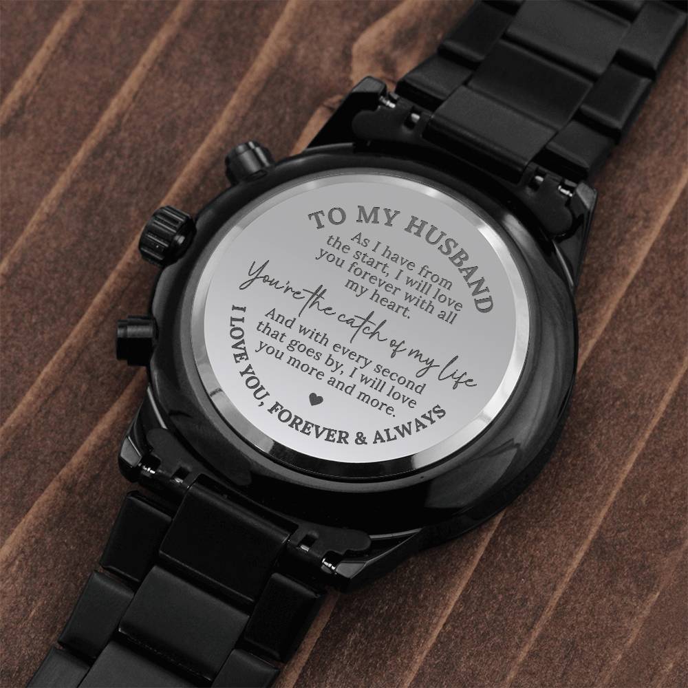 To My Husband Engraved Watch Gift For Fisherman - The Outlander Gifts