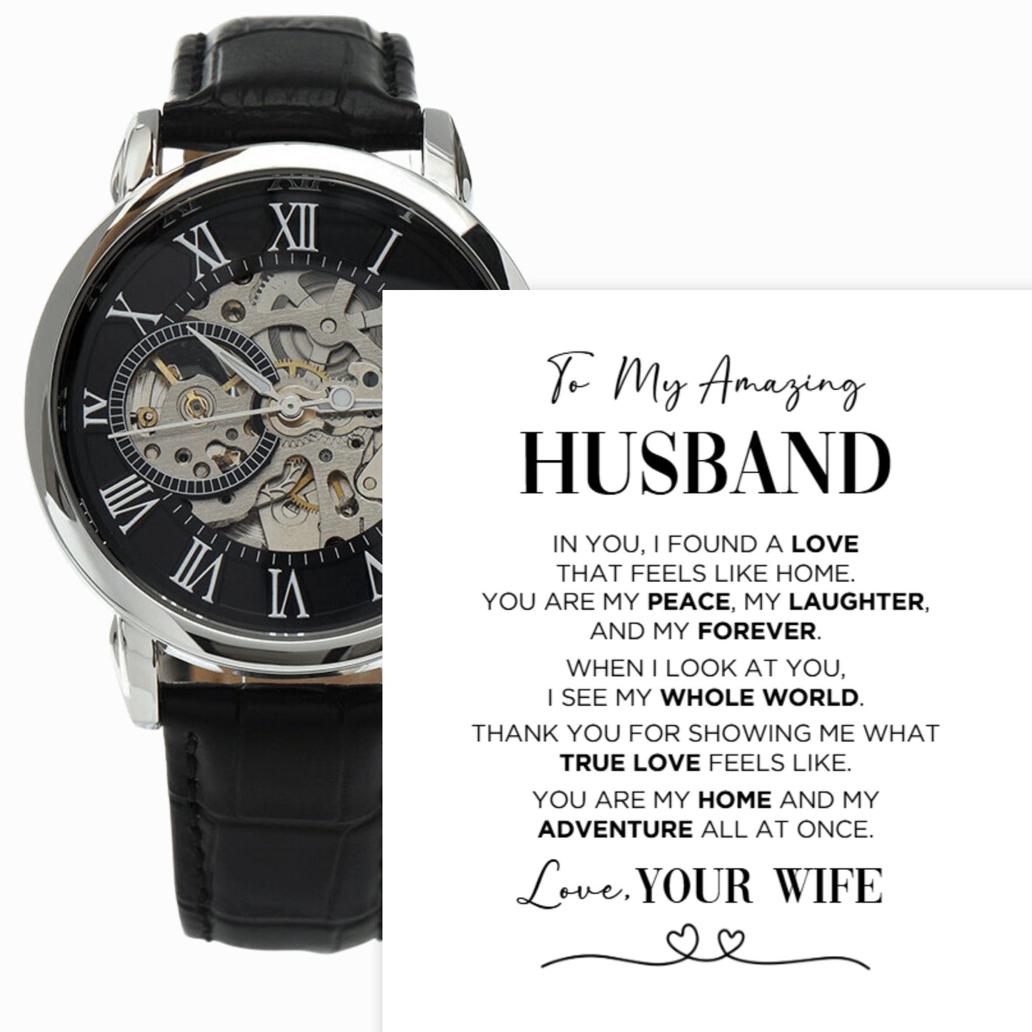 To My Husband My Home Skeleton Watch - The Outlander Gifts