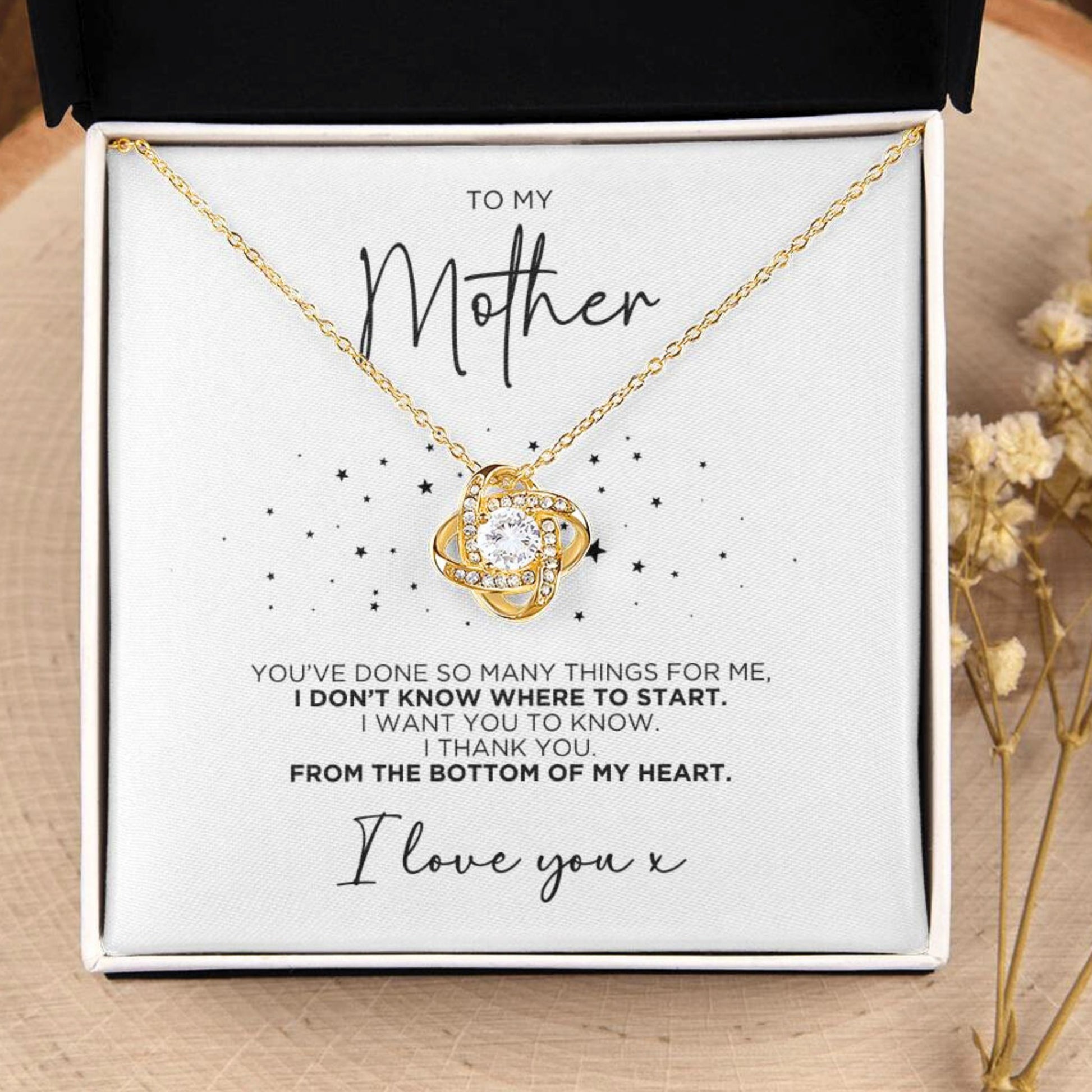 To My Mother Thank You Necklace Gift For Mom - The Outlander Gifts