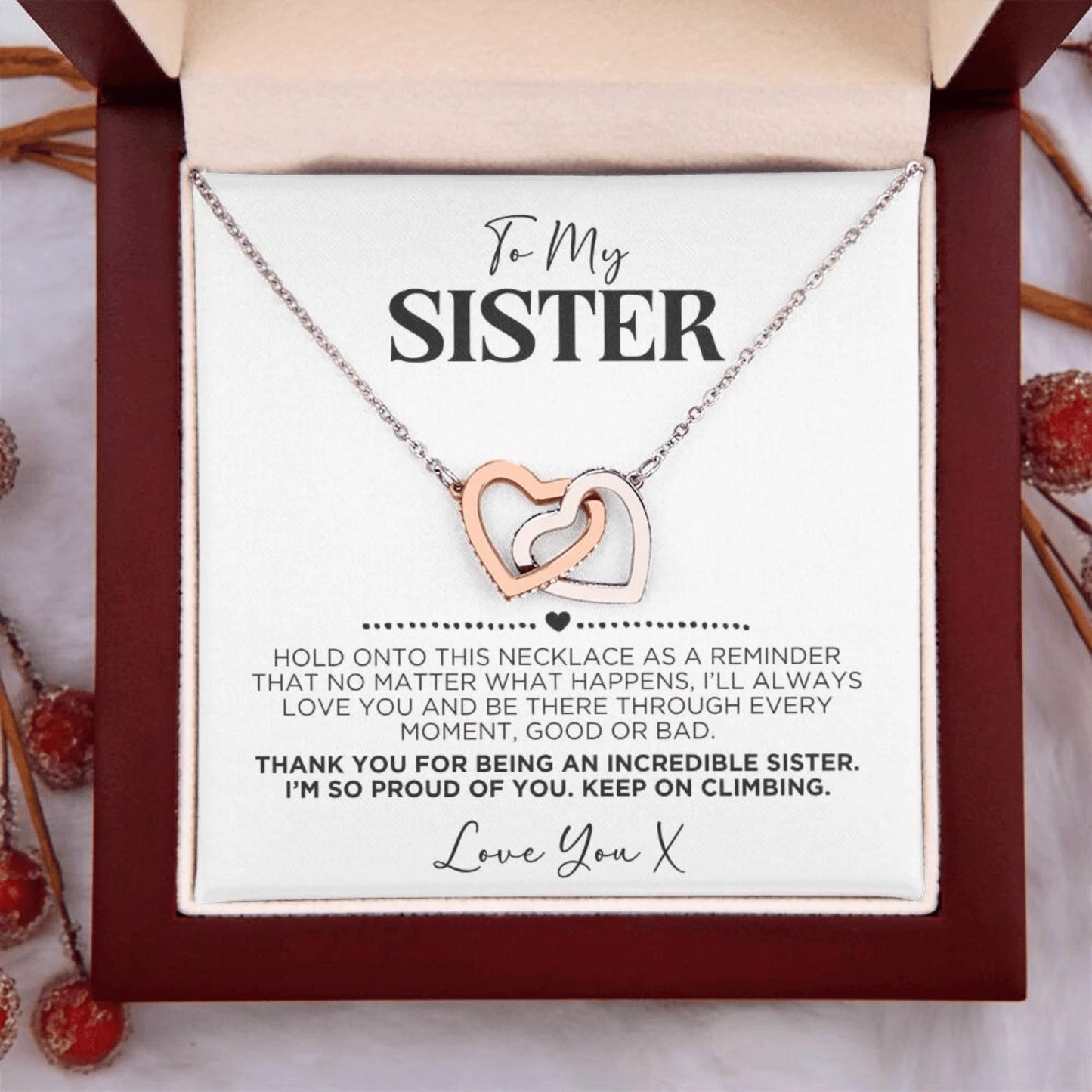 To My Sister Proud of You Necklace Gift - The Outlander Gifts