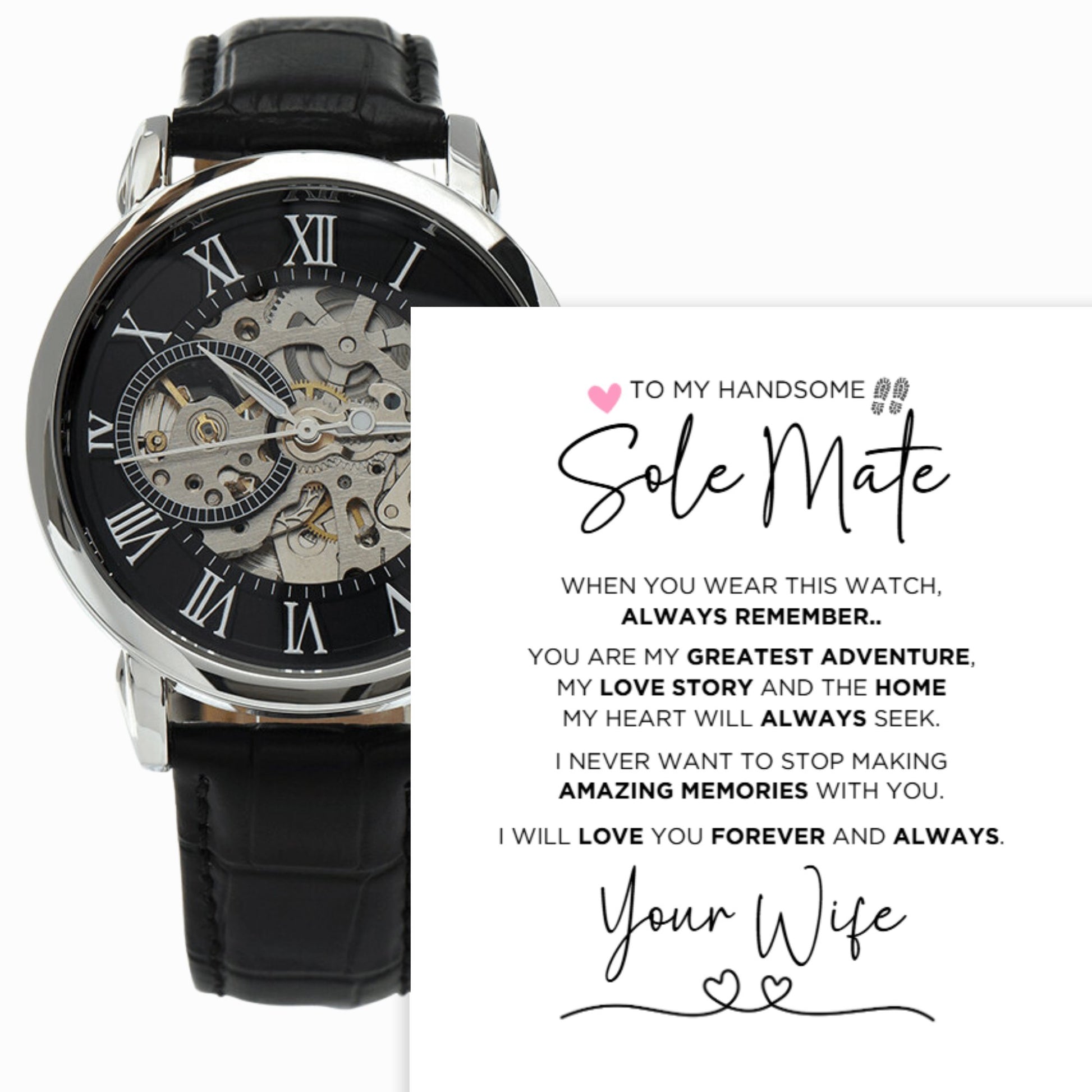 To My Sole Mate Always Remember Skeleton Watch - The Outlander Gifts