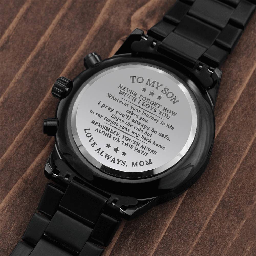 To My Son From Mom Engraved Watch Gift - Adventure - The Outlander Gifts