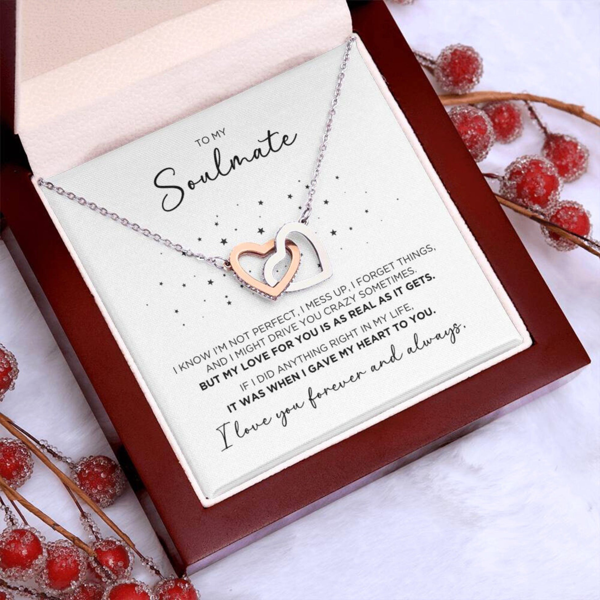 To My Soulmate Perfect Heart Necklace Gift - The Outlander Gifts