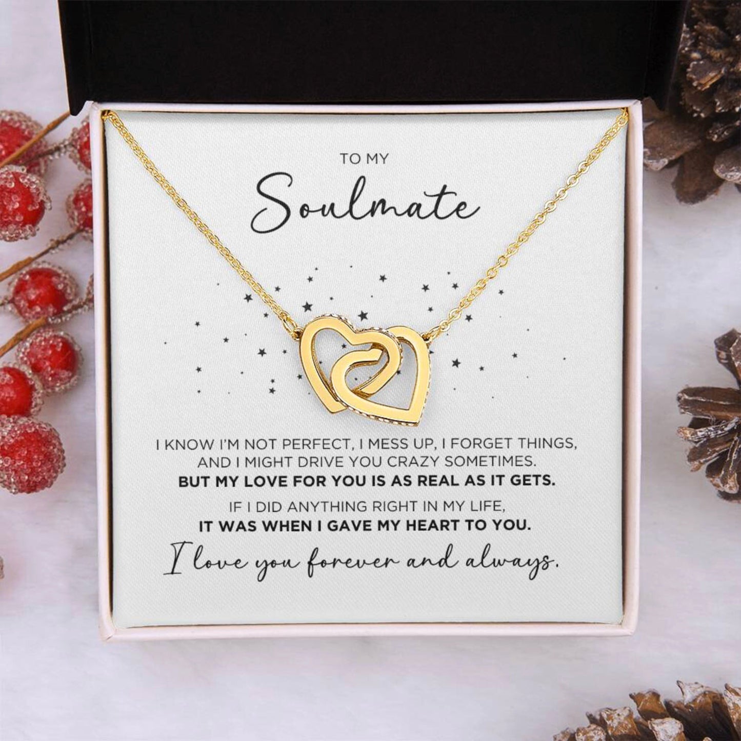 To My Soulmate Perfect Heart Necklace Gift - The Outlander Gifts