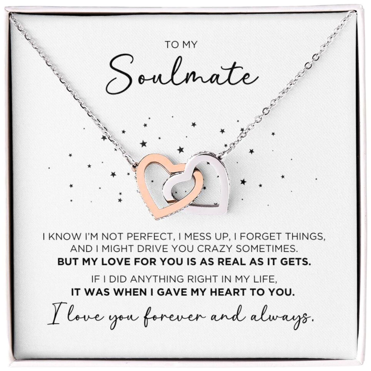 To My Soulmate Perfect Heart Necklace Gift - The Outlander Gifts