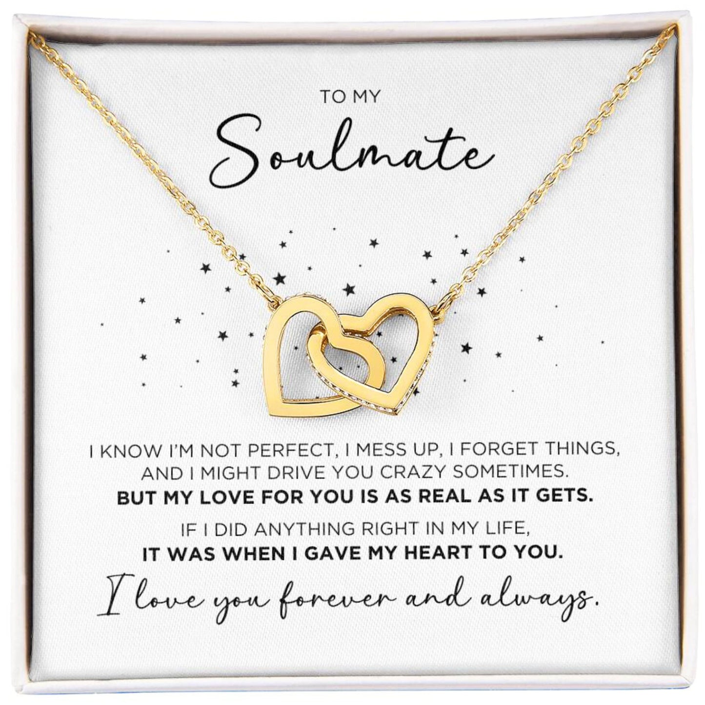 To My Soulmate Perfect Heart Necklace Gift - The Outlander Gifts