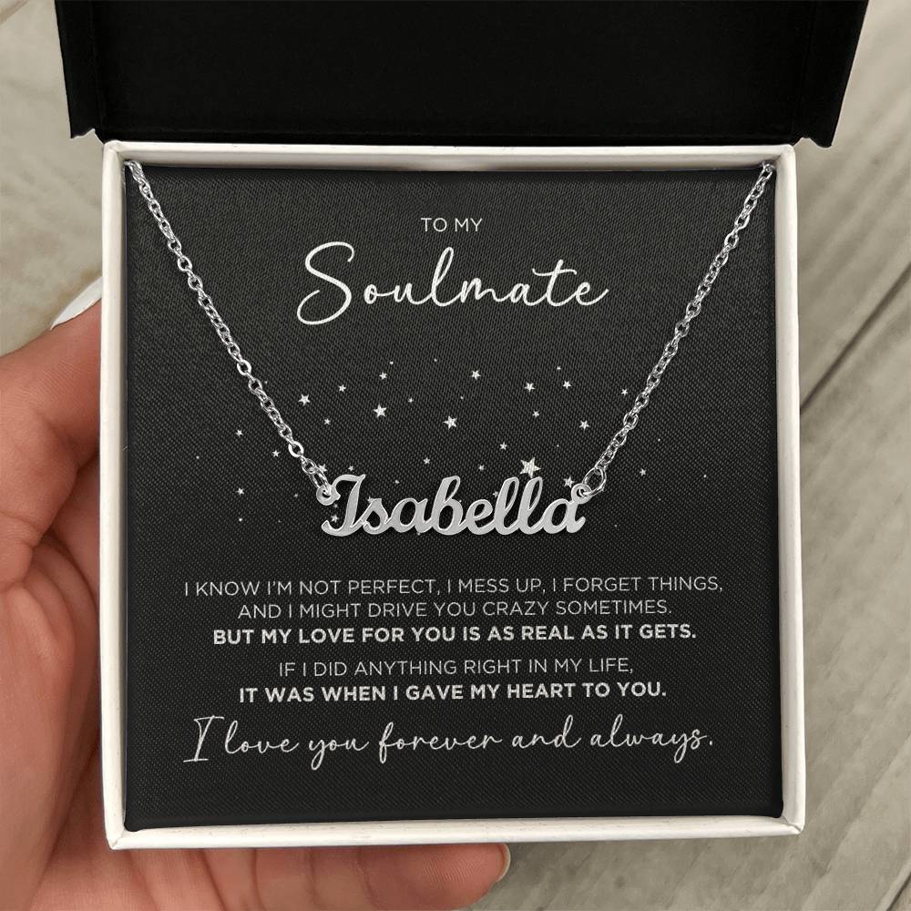 To My Soulmate Personalized Name Necklace Gift - The Outlander Gifts