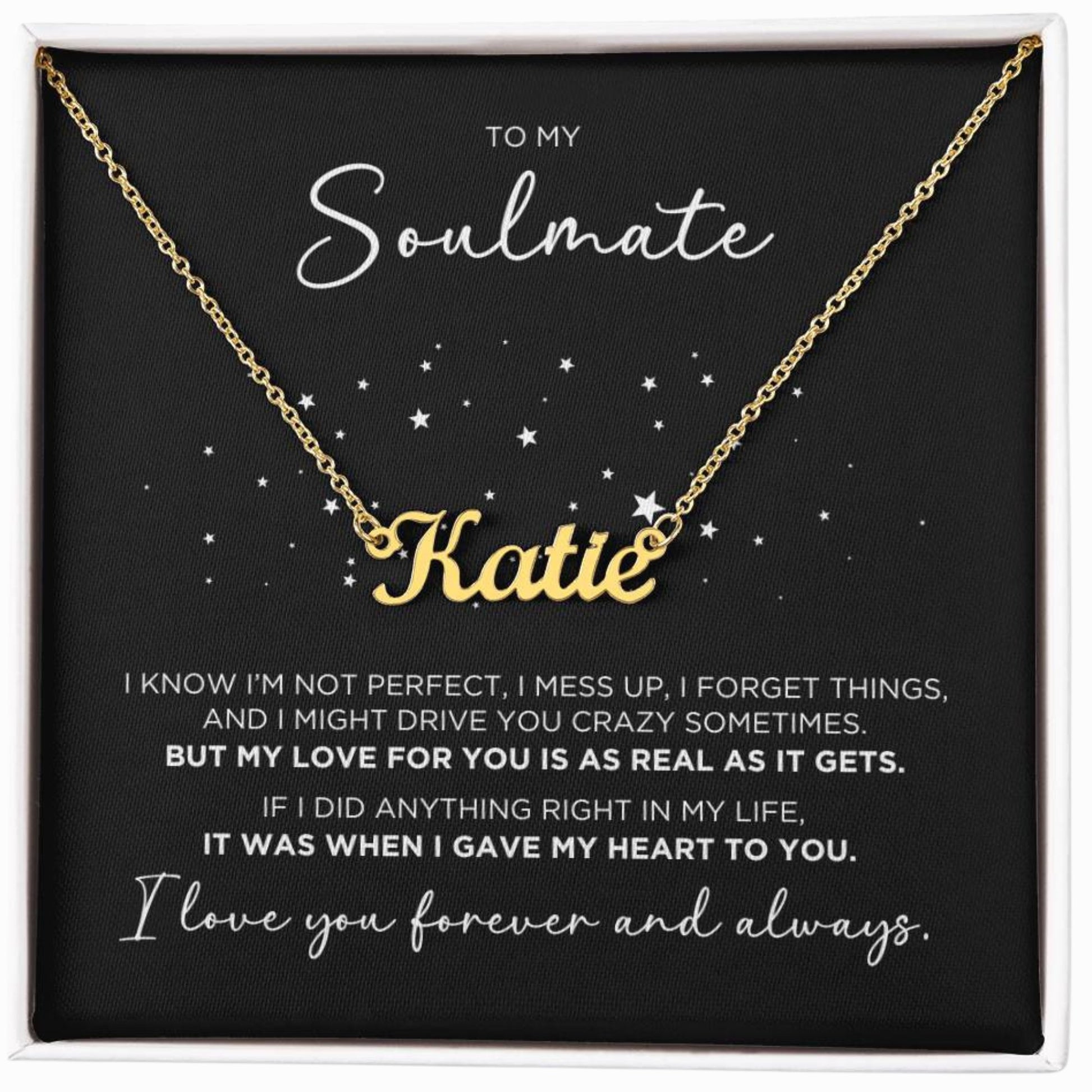 To My Soulmate Personalized Name Necklace Gift - The Outlander Gifts