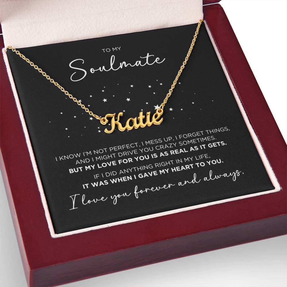 To My Soulmate Personalized Name Necklace Gift - The Outlander Gifts