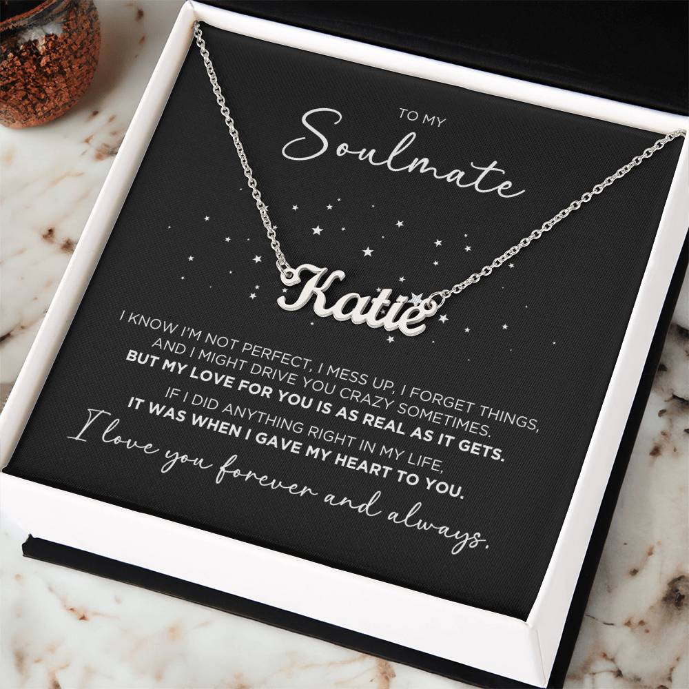 To My Soulmate Personalized Name Necklace Gift - The Outlander Gifts