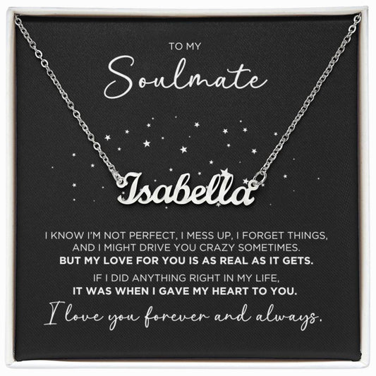 To My Soulmate Personalized Name Necklace Gift - The Outlander Gifts